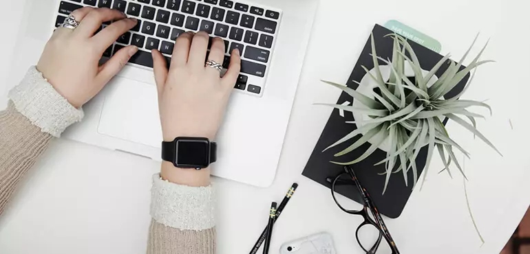 top down view laptop